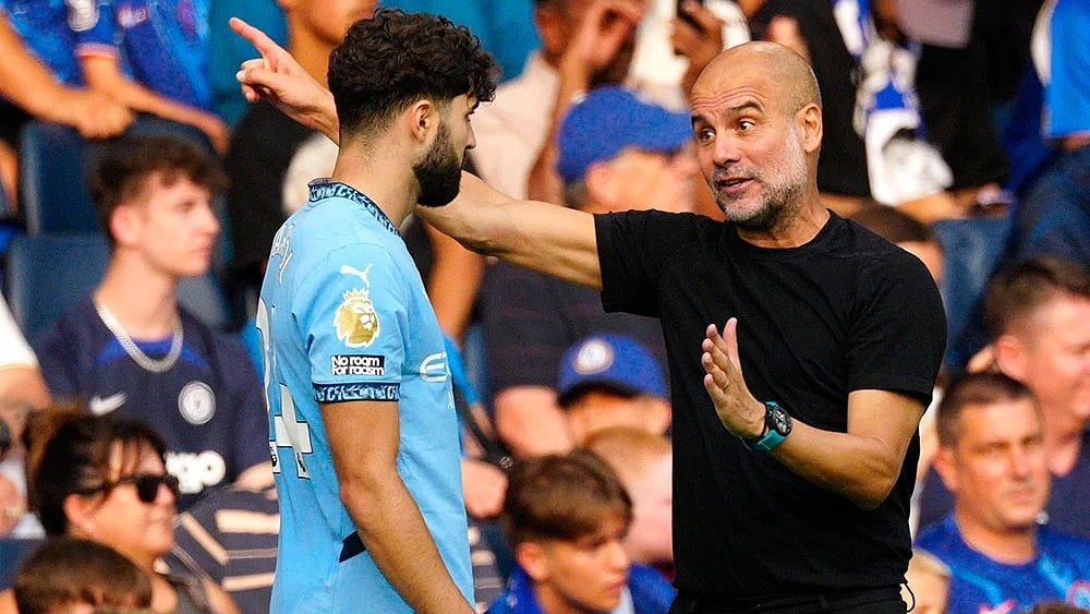 | Photo: AP/Dave Shopland : Pep Guardiola and Josko Gvardiol during a Premier league match